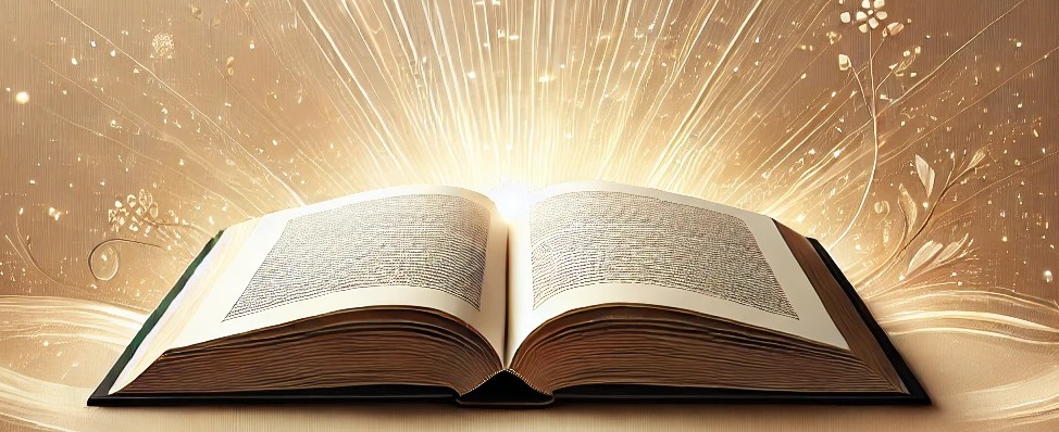 Open book with magical light - RobPac Publishing banner showcasing world of books