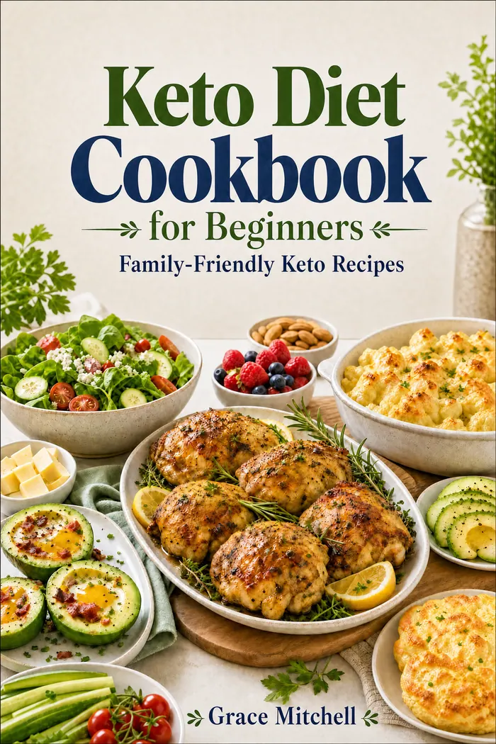 KETO DIET COOKBOOK FOR BEGINNERS: Family-friendly keto recipes cover