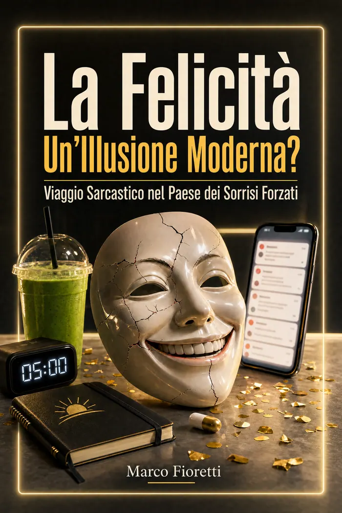 La Felicità Un'Illusione Moderna?: Viaggio Sarcastico nel Paese dei Sorrisi Forzati cover