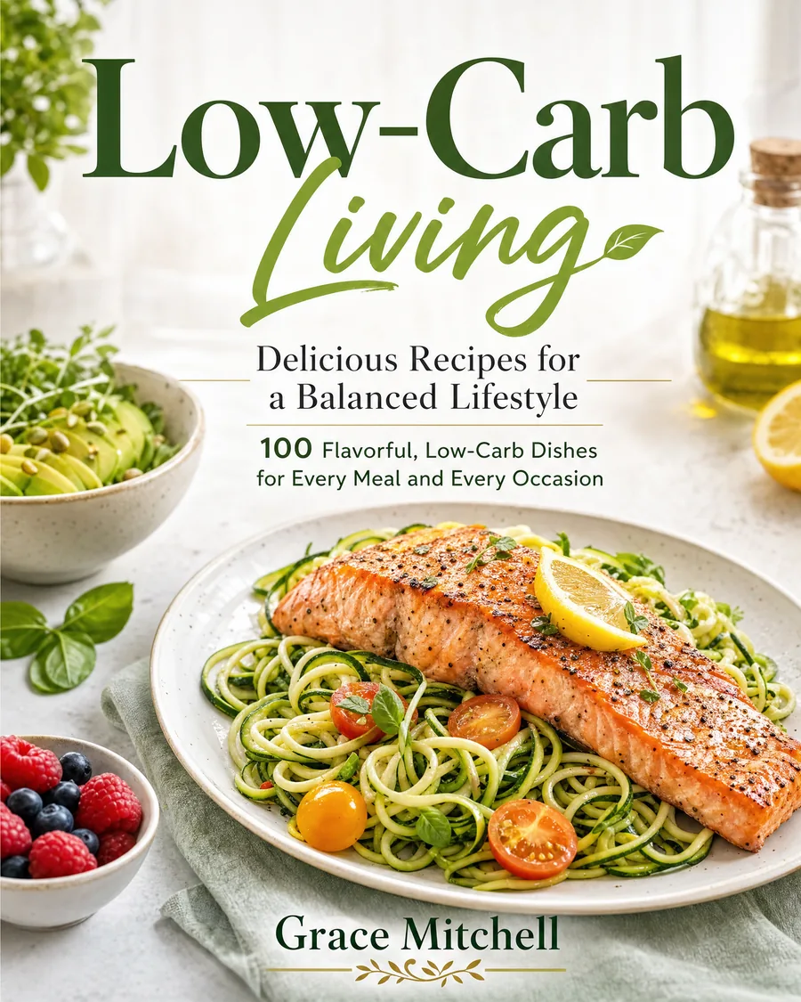 Low-Carb Living: Delicious Recipes for a Balanced Lifestyle: 95 Flavorful, Low-Carb Dishes for Every Meal and Every Occasion cover